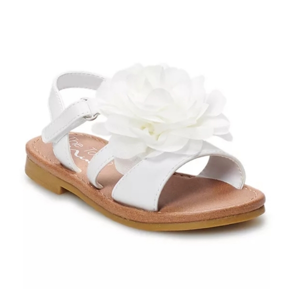 Girls' White Floral Slingback Sandals - Picture 1 of 4